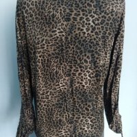 Еластична блуза в зелен леопардов принтер "tru" / голям размер , снимка 5 - Блузи с дълъг ръкав и пуловери - 40537039