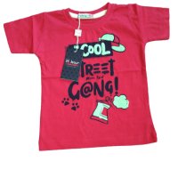 Червена детска тениска с интересна щампа печат  , снимка 1 - Детски тениски и потници - 40399582