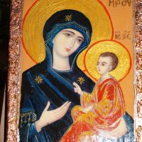 Света Богородица с Младенеца, снимка 2 - Икони - 26703372