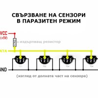 Датчик за температура DS18B20 с водоустойчив кабел 1м, снимка 2 - Друга електроника - 43544338