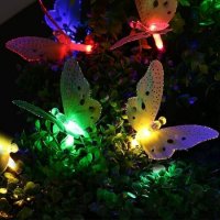 Верига от 12 ЛЕД пеперуди, Лампички , снимка 6 - Соларни лампи - 39270702