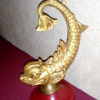 Статуетка - делфин от месинг, снимка 3 - Антикварни и старинни предмети - 18071054