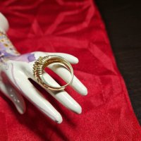 Уникален антикварен сребърен позлатен пръстен с цитрин- 6.56 грама- 925 проба , снимка 5 - Пръстени - 40788836