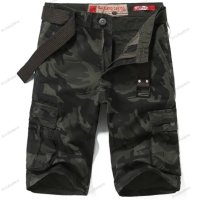 Мъжки къси панталони Camo Slim Military Cargo с колан, 3цвята - 023, снимка 3 - Къси панталони - 40551791