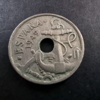 Монета . Испания. 50 сантимос . 1949 год., снимка 1 - Нумизматика и бонистика - 37772875