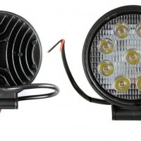 Халоген LED кръгъл работна лампа 27W (3W x 9pcs) 9-32V Кола Мотор АТВ, снимка 1 - Аксесоари и консумативи - 28213226