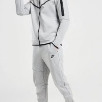 Нов мъжки сив екип Nike Tech Fleece, снимка 2 - Спортни дрехи, екипи - 43853322