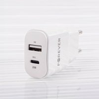 Fast Charger Forever Бързо Зареждащо зарядно за телефон, 20W, USB + USB-C, снимка 4 - Друга електроника - 42988868