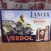 Метална табела кола Lancia Veedol моторно масло реклама туба, снимка 1 - Рекламни табели - 44847698