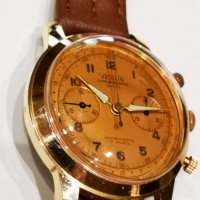 Мъжки златен-позлатен ръчен часовник,хронограф/VENUS/, снимка 3 - Мъжки - 26922094