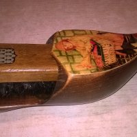 bretagne-дървена обувка и четка-22х8х6см-внос франция, снимка 1 - Колекции - 26783559