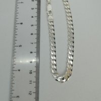 Нова сребърна гривна дължина около 22см може да бъде направена с дължина по Ваш избор, снимка 1 - Гривни - 28782064