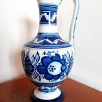Ръчно изработена и рисувана керамична ваза, снимка 1 - Антикварни и старинни предмети - 33190358