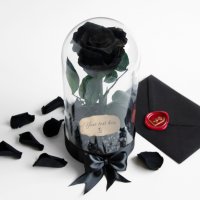 Подарък за Рожден ден / Естествена Черна Роза в Стъкленица / Нестандартен Подарък за Жена, снимка 5 - Други - 38771449