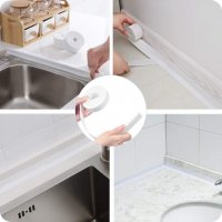 Самозалепваща силиконова уплътнителна лента за мивка, баня, вана 3.2М х 3.8СМ, снимка 10 - Други стоки за дома - 40094599
