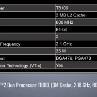 Процесор Intel® Core ™ 2 Duo T8100 2.10 GHz, , снимка 4 - Процесори - 32482491