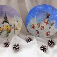 Коледни сувенирни порцеланови чинии , снимка 3 - Декорация за дома - 43252538