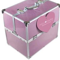 Голям професионален куфар с гримове с немско качество в розов цвят , снимка 6 - Декоративна козметика - 43079713