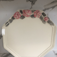 Декоративна керамична чиния със цветя, снимка 1 - Други - 44893860