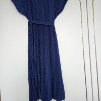 Рокля от естествена коприна в цвят морско синьо, снимка 6 - Рокли - 32800969