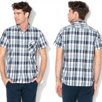 ПРОМО 🍊 TIMBERLAND 🍊 Оригинална мъжка риза на каре с къси ръкави размер: M-L-XXXL нова с етикети, снимка 5 - Ризи - 28493116