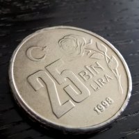 Монета - Турция - 25 000 лири | 1998г., снимка 1 - Нумизматика и бонистика - 33202863