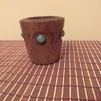 Стара дървена чаша резбована, снимка 3 - Антикварни и старинни предмети - 27406426