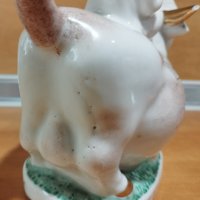 Стара порцеланова фигура, чайник, крава, 1964 г., снимка 6 - Колекции - 40762500