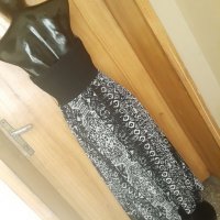 Черна А-образна феерична рокля бюстие М, снимка 4 - Рокли - 26376754