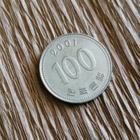 Монета - Южна Корея - 100 вона | 2001г., снимка 1 - Нумизматика и бонистика - 28463256