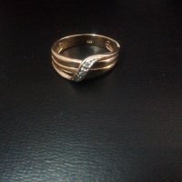 Дизайнерски златен пръстен с диаманти, снимка 6 - Пръстени - 35555060