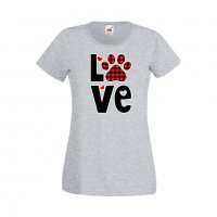 Дамска тениска Свети Валентин Love Dog Paw, снимка 3 - Тениски - 35647235