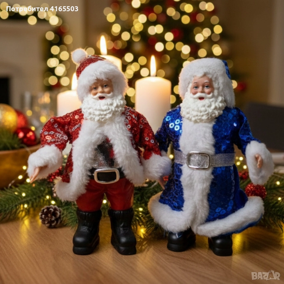 Декоративен дядо Коледа с пайети – Стилен акцент за всеки дом, снимка 1
