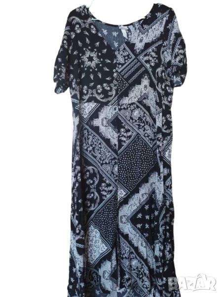 Дамскa рокля с флоралнa щампa H&M, 100% вискоза, Черна, 40, снимка 1