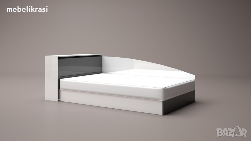 Легло Аполо 8 за м-к 120/190 см. - антрацит гланц/бяло гланц, снимка 1