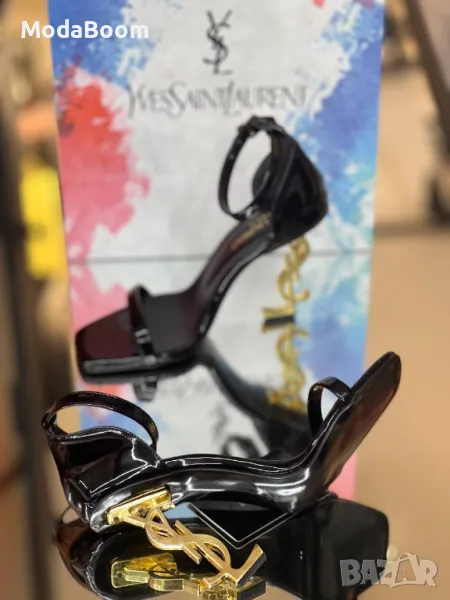 Yves Saint Laurent дамски сандали на ток Черни , снимка 1