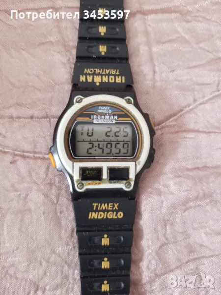 Часовник Vintage TIMEX Ironman Triathlon Watch Men 737-A Indiglo 8 Lap 1994 , Нова батерия, снимка 1