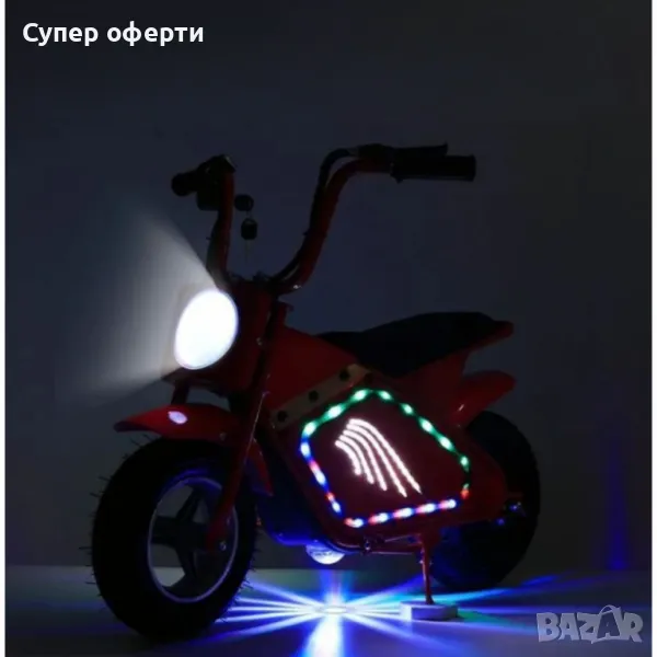 Детски електрически мотоциклет WOLONG, 350W, 36V, Bluetooth високоговорител, снимка 1