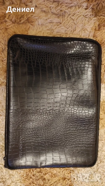 Черен Кожен Калъф за лаптоп или таблет Montreal - 40х30 см, снимка 1