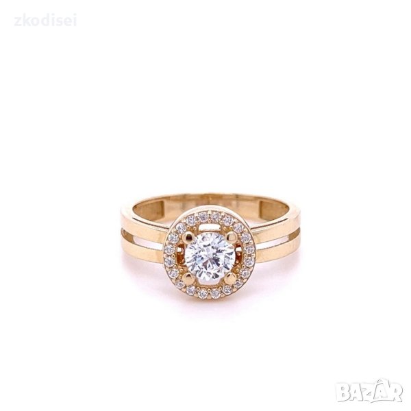 Златен дамски пръстен 2,80гр. размер:53 14кр. проба:585 модел:21873-6, снимка 1