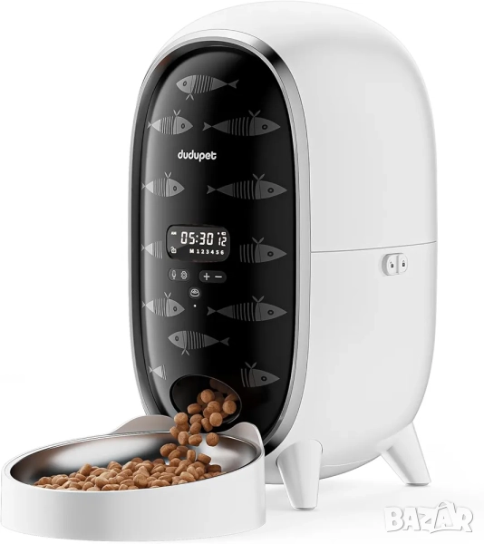 3L Автоматична хранилка за котки DUDUPET с таймер и гласово повикване, снимка 1