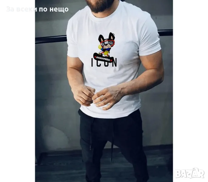 Icon DSQUARED2 Мъжка Бяла Тениска👕Мъжка Блуза С Къс Ръкав В Бял Цвят Айкън Дискуаред2 Код LFS234, снимка 1
