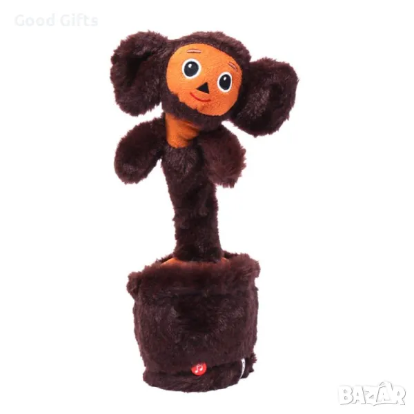 Плюшена играчка Чебурашка, Танцуваща чебурашка, Повтаряща думите, 33см, снимка 1