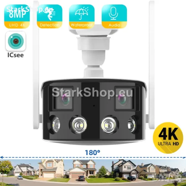 Панорамна камера ICSEE 4K 6MPX + 6MPX, снимка 1