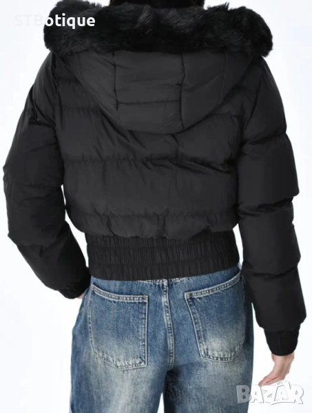 🧥 Дамско елегантно зимно яке с плюшена качулка – STBoutique ❄️ , снимка 1