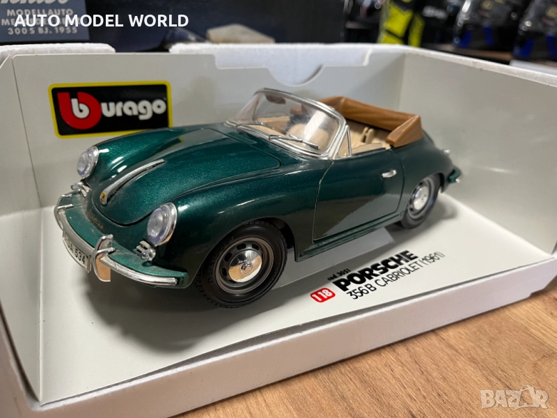 BBURAGO метална колекционерска количка модел PORSCHE 356B COUPE 1961г., снимка 1