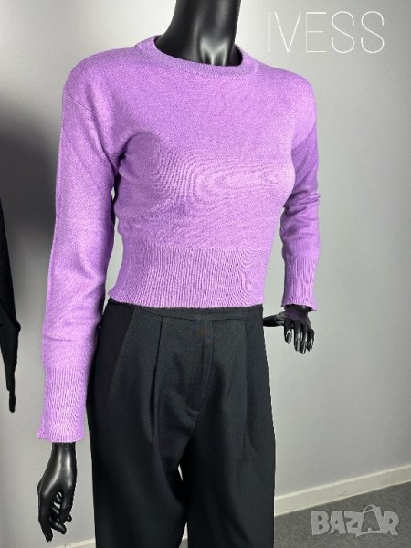 Дамска кашмирена къса блуза три цвята , снимка 1