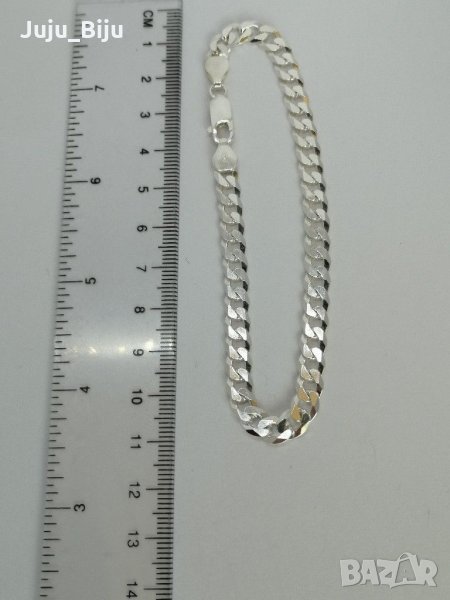 Нова сребърна гривна дължина около 22см може да бъде направена с дължина по Ваш избор, снимка 1