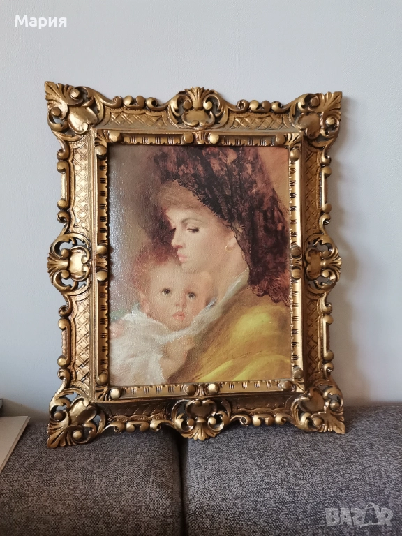 Ретро картина "Майчина нежност" , снимка 1