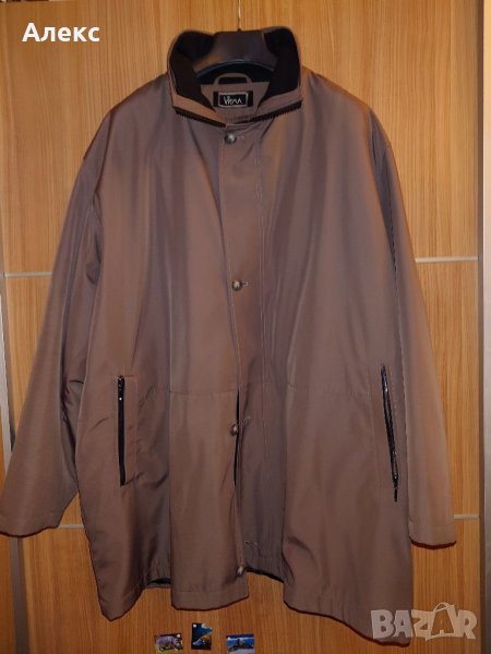 Сиво мъжко палто 4XL с махаща се подплата, снимка 1